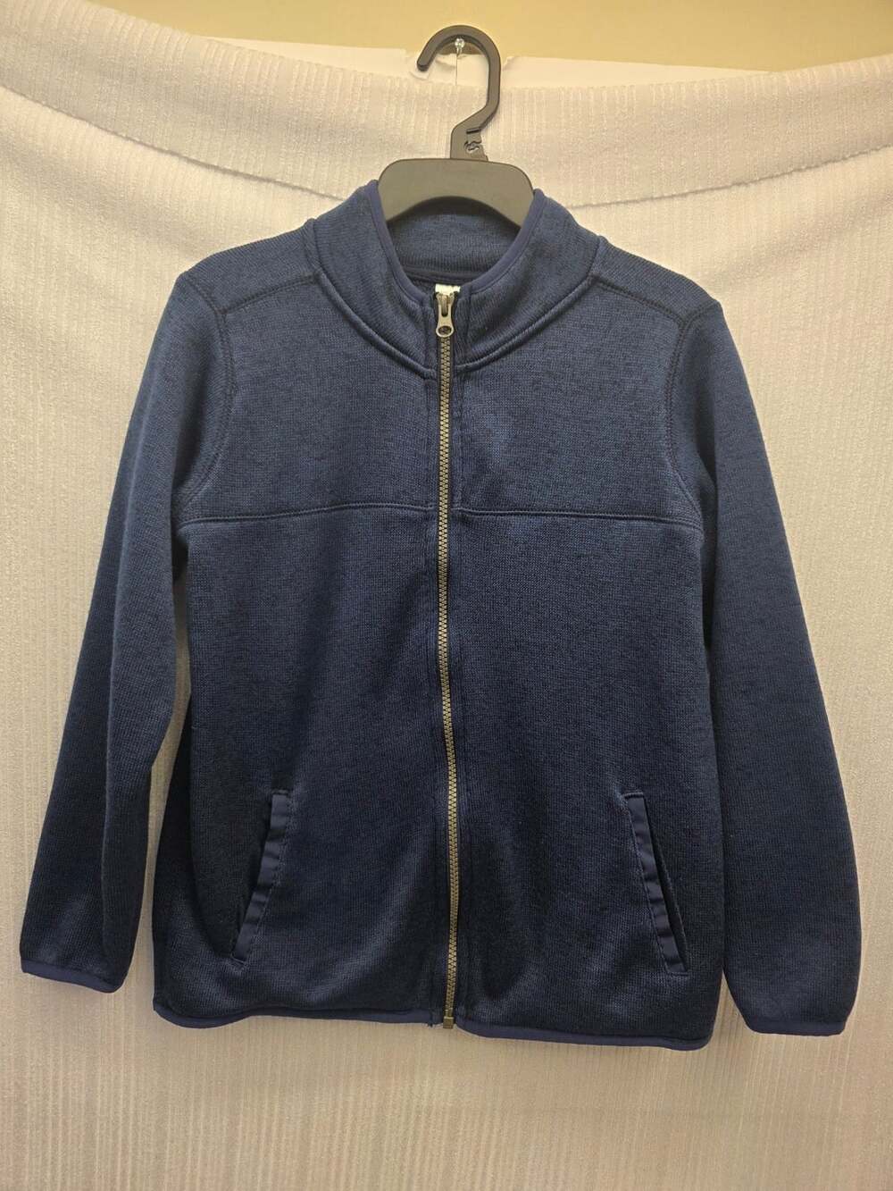 Carter's Kid Size 10 Blue Melange Fleece Full Zip Jacket with Pockets